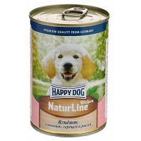 ХэппиДог Natur Line Консервы для щенков, Ягненок с печенью, сердцем и рисом, 0,410 кг 72240