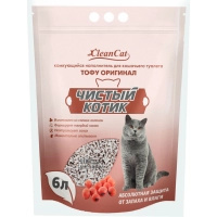 Наполнитель для кошачьего туалета Чистый котик комкующийся ТОФУ ОРИГИНАЛ 6 л (2,9 кг)