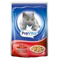 PreVital Classic консервы с говядиной в желе для кошек, 100 г