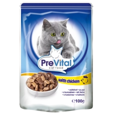 PreVital Classic консервы с курицей в соусе для кошек, 100 г