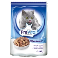 PreVital Classic консервы с лососем в соусе для кошек, 100 г