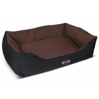 SCRUFFS Лежанка "Expedition Box Bed" с бортиком водонепроницаемая шоколад