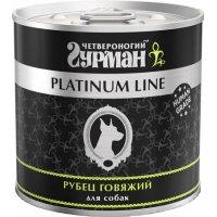 Четвероногий Гурман Platinum консервы для собак Рубец говяжий в желе